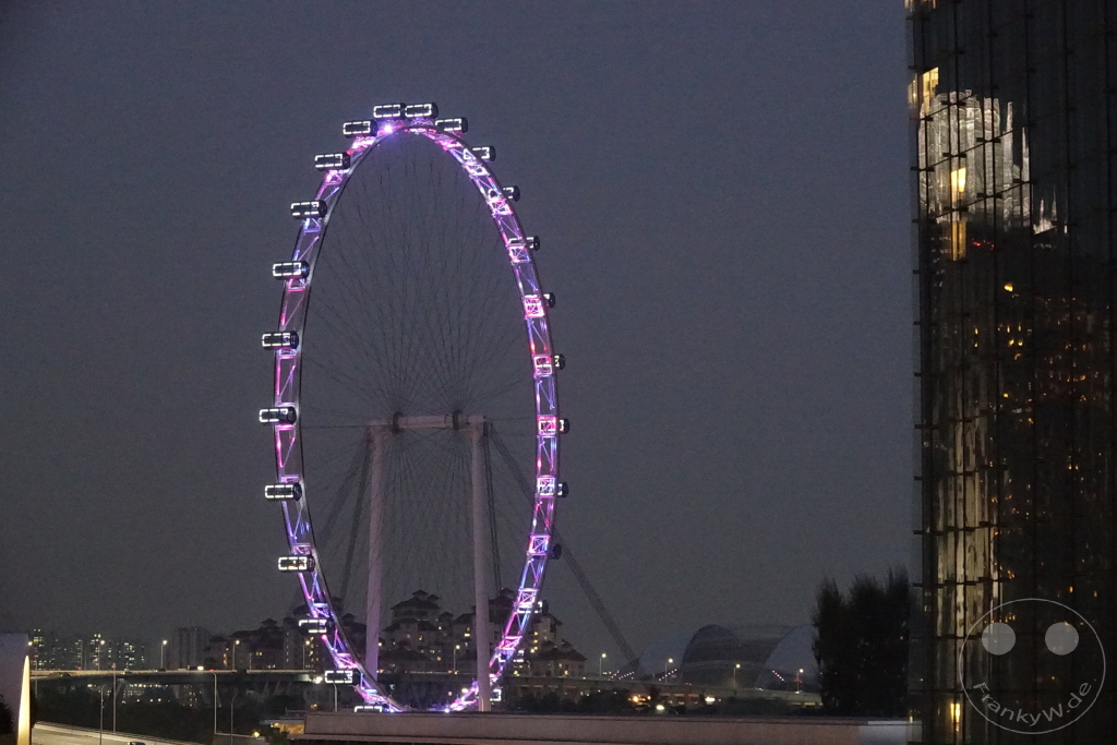 Singapur - Singapore Flyer by night