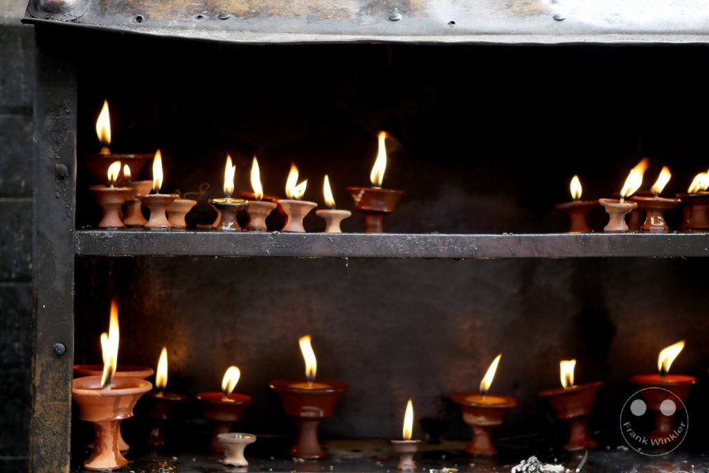 Nepal - Kathmandu - Swayambhunath Stupa -  Butter candle
