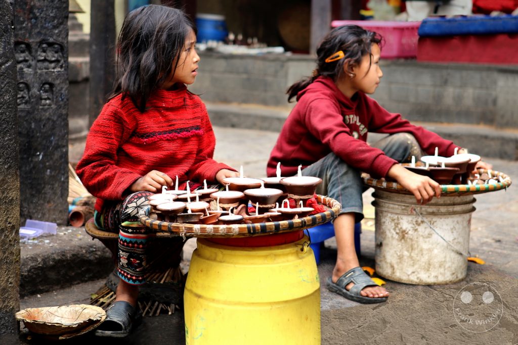 Nepal - Kathmandu - Swayambhunath Stupa -  Butter candles