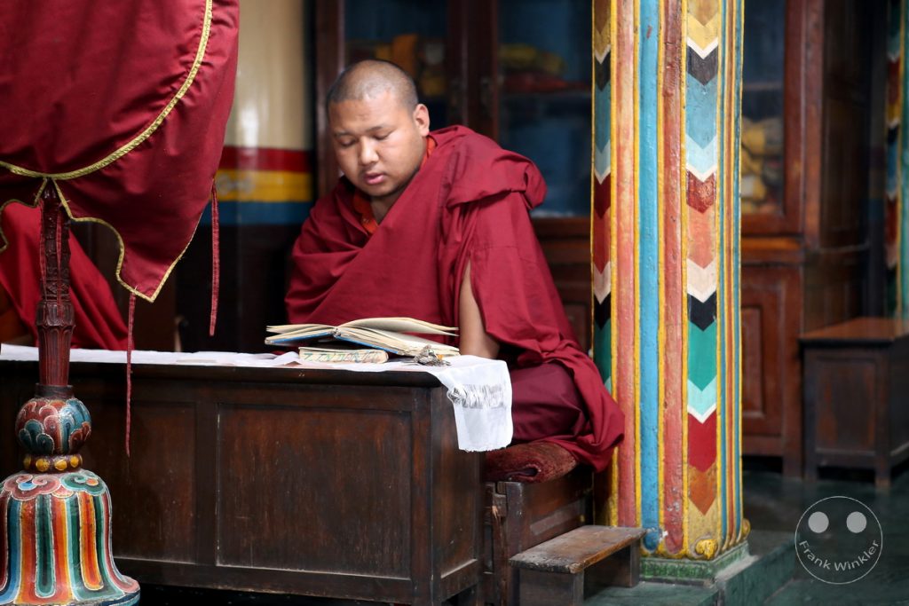 Nepal - Kathmandu - Swayambhunath Stupa -  monk