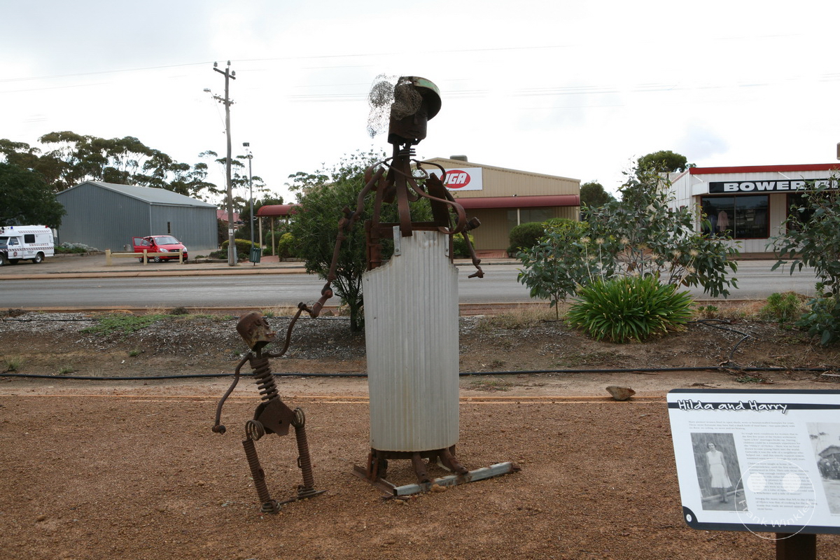 Australia - Western Australia - Hyden - People of Hyden-Then and Now sculpture