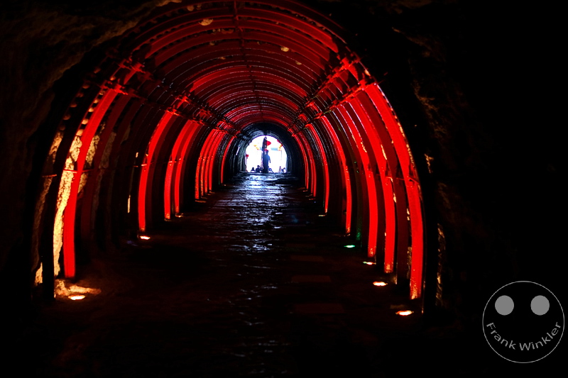 Kolumbien - Zipaquira - Catedral de Sal - Tunnel - Eingang, Ausgang