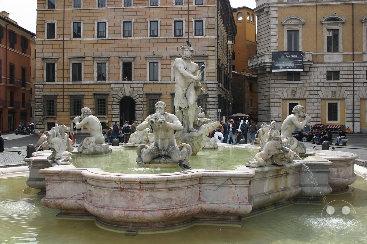 Italien - Rom - Piazza Navona - Fontana del Moro