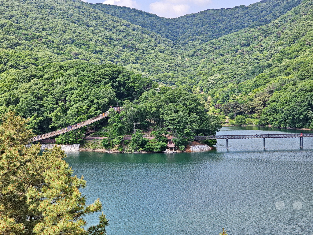 Südkorea -  Majang Reservoir - Suspension Bridge