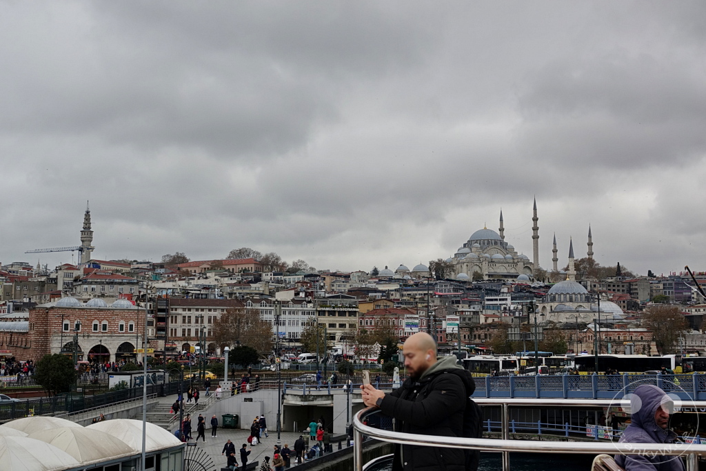 Turkey - Istanbul - View of the Süleymaniye Mosque from Galata Bridge