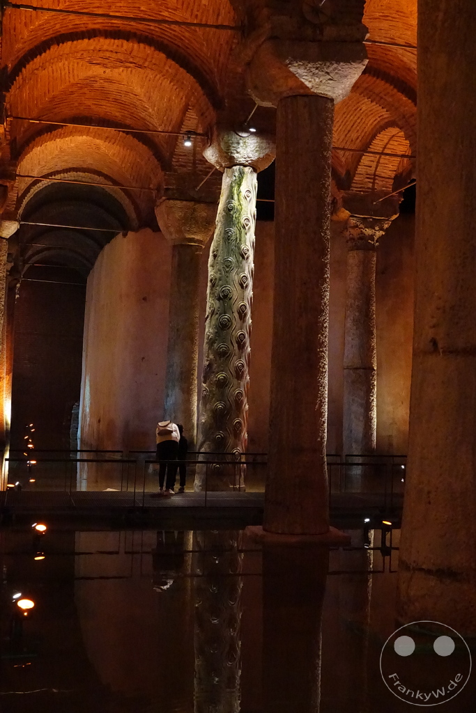 Turkey - Istanbul - Cisterna Basilica - Yerebatan Cisterna - The Column of Tears Sculpture