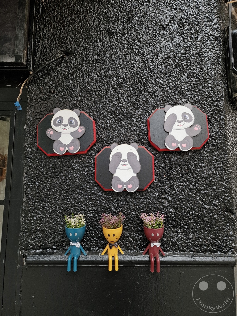 Turkey - Istanbul - Kadikoy - Yeldeğirmeni - Streetart - Flower pots - Panda bears
