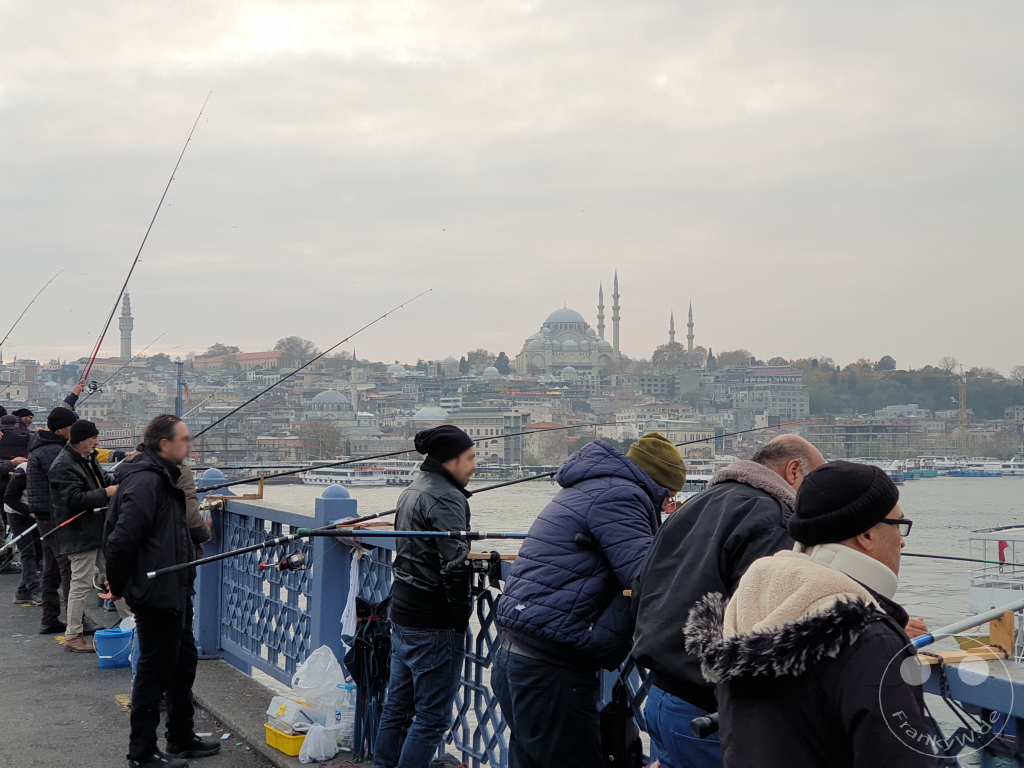Turkey - Istanbul - Anglers on the Galata Bridge