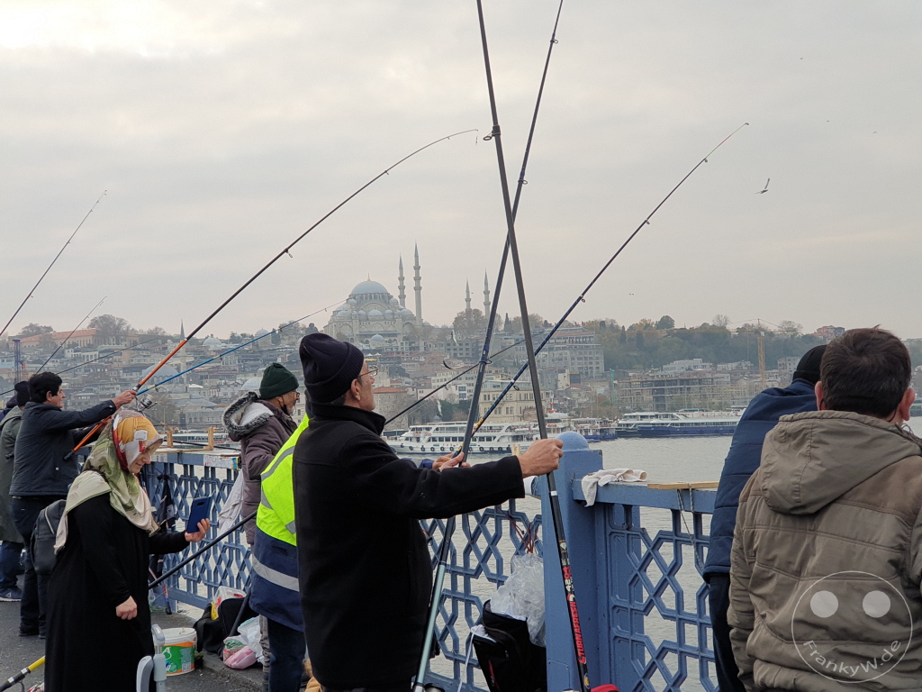Turkey - Istanbul - Anglers on the Galata Bridge
