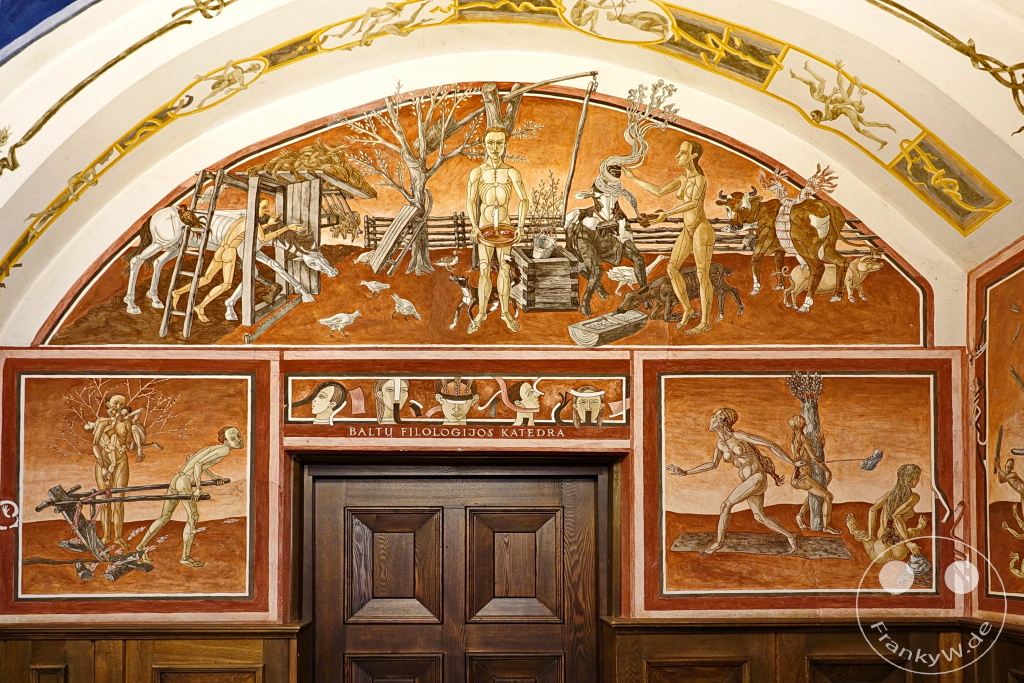 Litauen - Vilnius - Universität - Wandgemälde im Aistensaal der Fakultät für Philologie - Petras Repšys