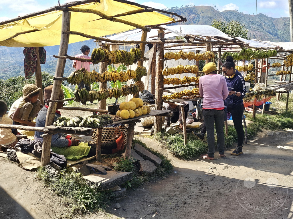 Madagaskar - Alaotra Mangoro - Aussichtspunkt - Parkplatz - Verkaufsstand Früchte