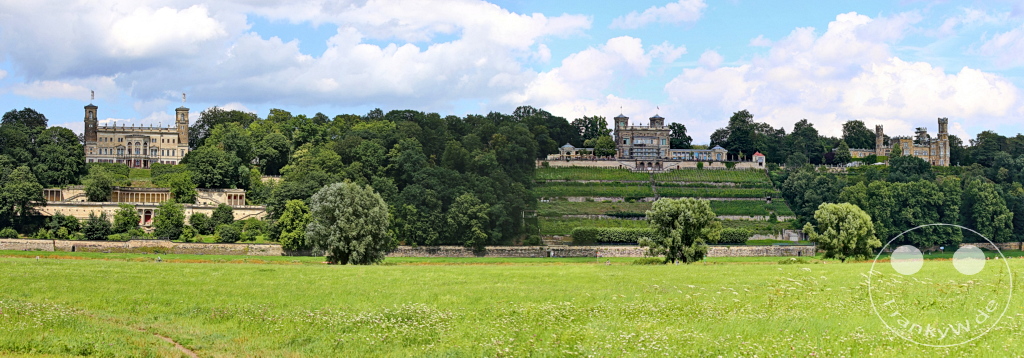 Deutschland - Dresden - Die drei Elbschlösser Schloss Albrechtsberg, Lingnerschloss und Schloss Eckberg