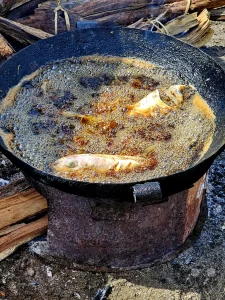 Gambia - Tanji - Fischerdorf - Streetlife - Fisch braten in Öl